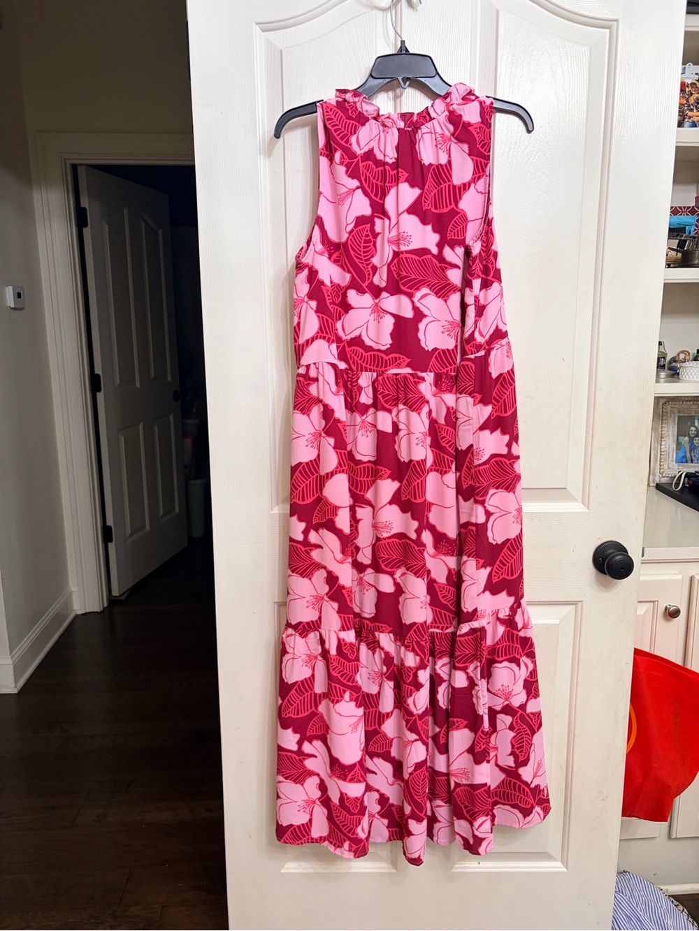 Sugarlips Pink and Dark Pink Printed Dress - Picture 4 of 4